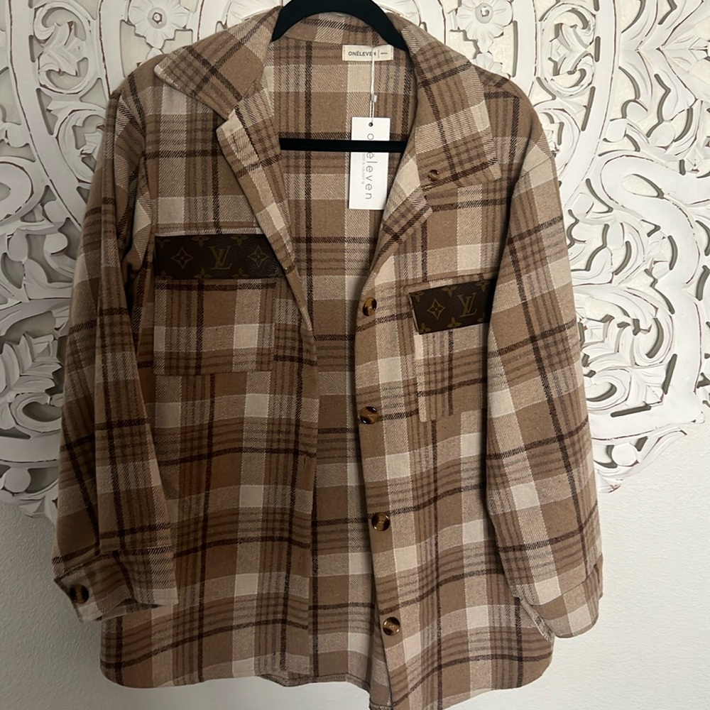 Cute flannel bought at boutique made from original purse